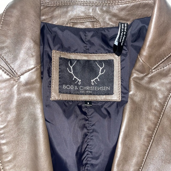 Brown Leather Blazer - Picture 4 of 7